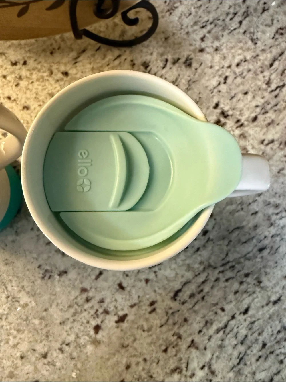 Set of 2 Ello Jane 18 oz Ceramic Travel Mugs with Slider (Mint & Teal) - Picture 3 of 10
